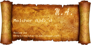 Melcher Ajád névjegykártya